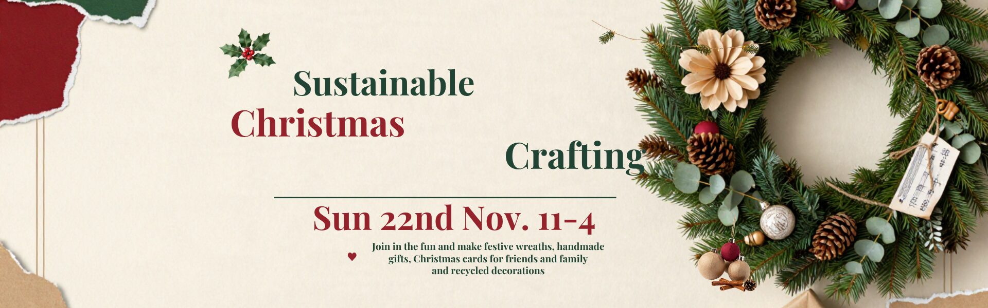 Sustainable Christmas Craft Event Banner 1920 x 600 px